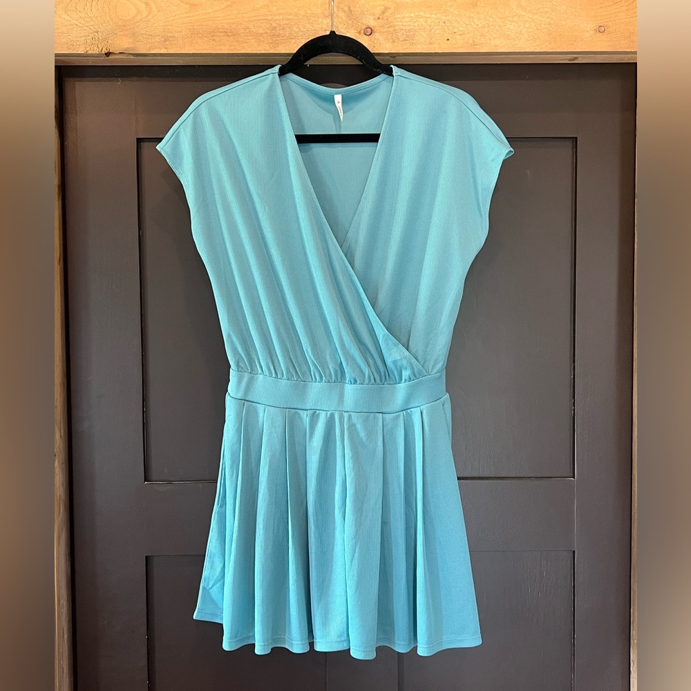☀️HALARA Short Sleeve Pocket Waffle Casual Shorts Romper size M☀️